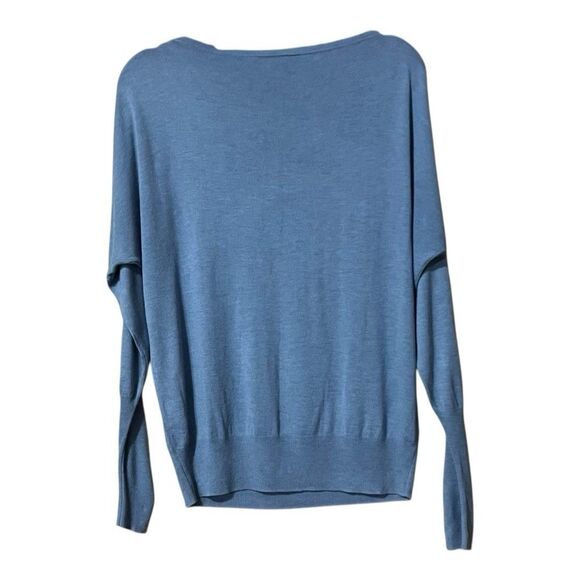 Etcetera Womens Size M Blue Viscose Silk Dolman Sleeve Pullover Sweater - Picture 3 of 4